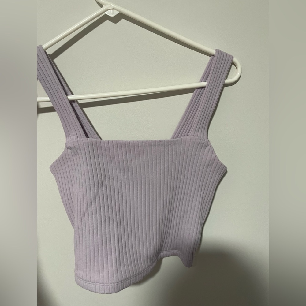 American Eagle Outfitters Lilac Ribbed Tank Top